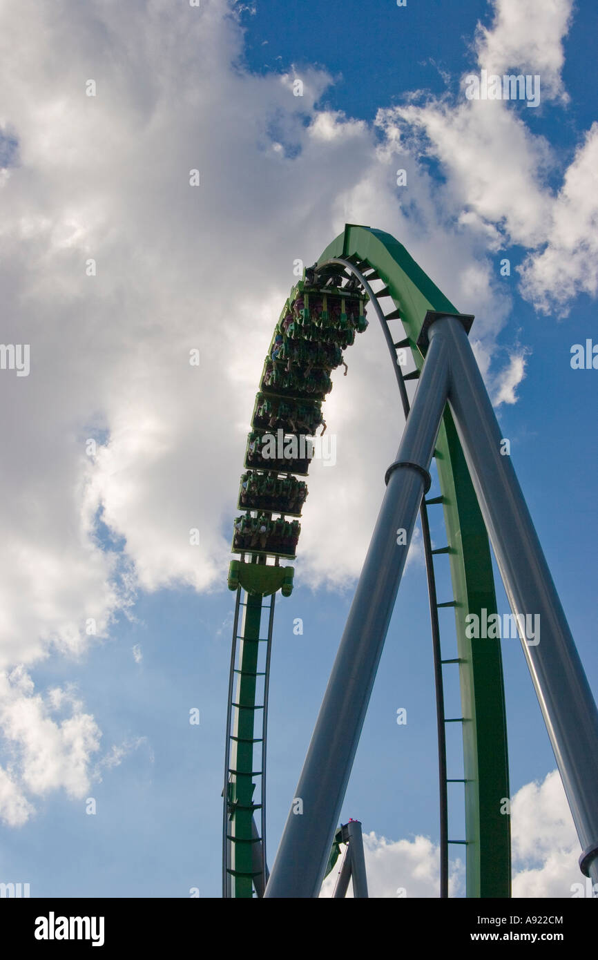Incredible Hulk Roller Coaster. Islands of Adventure, Florida Stock