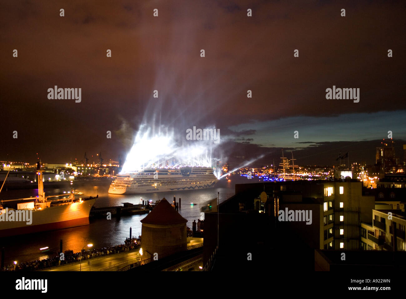 The Christening of Cruise Liner Aida Diva in Hamburg Stock Photo
