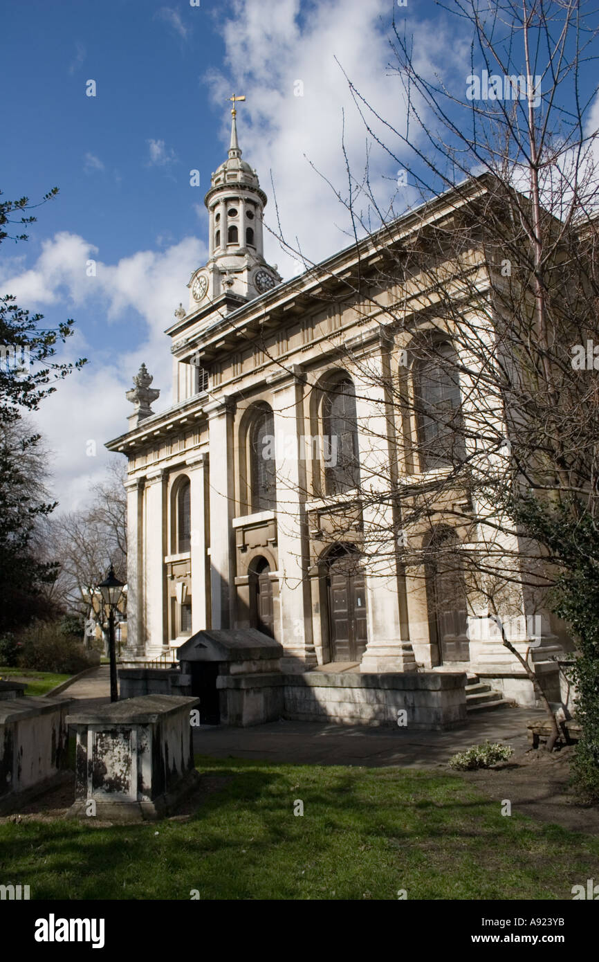 View of Nicholas Hawksmoor's St Alfege's Church in Greenwich, London