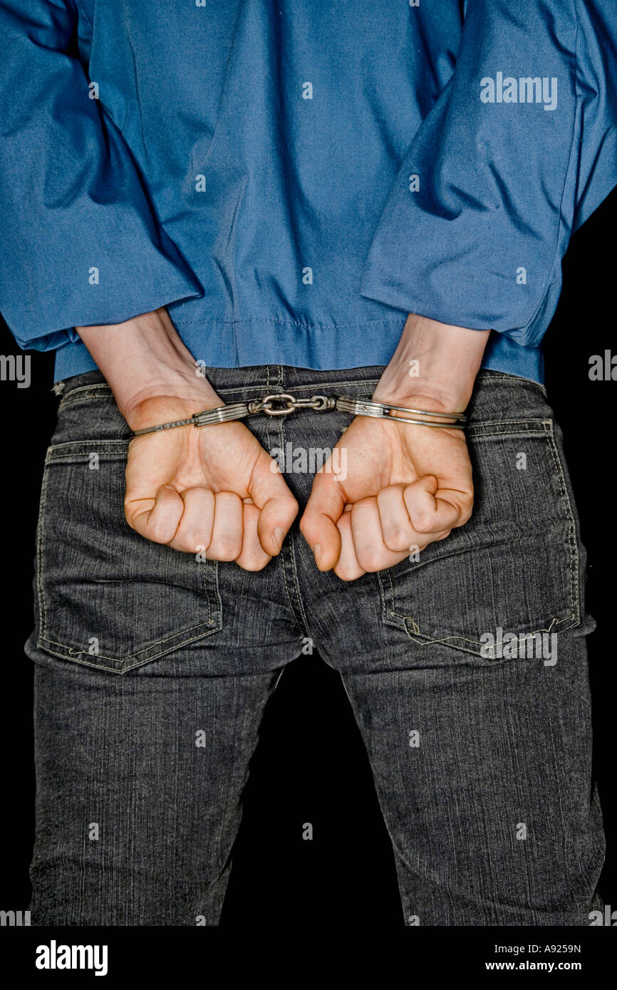 handcuffed man Stock Photo 12225920 Alamy
