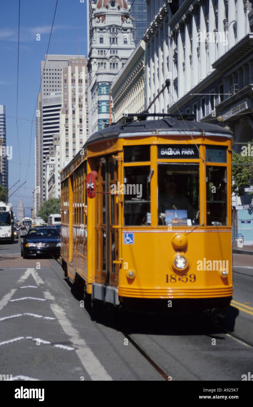 San Francisco, California. Street Car on Market Street Stock Photo Alamy