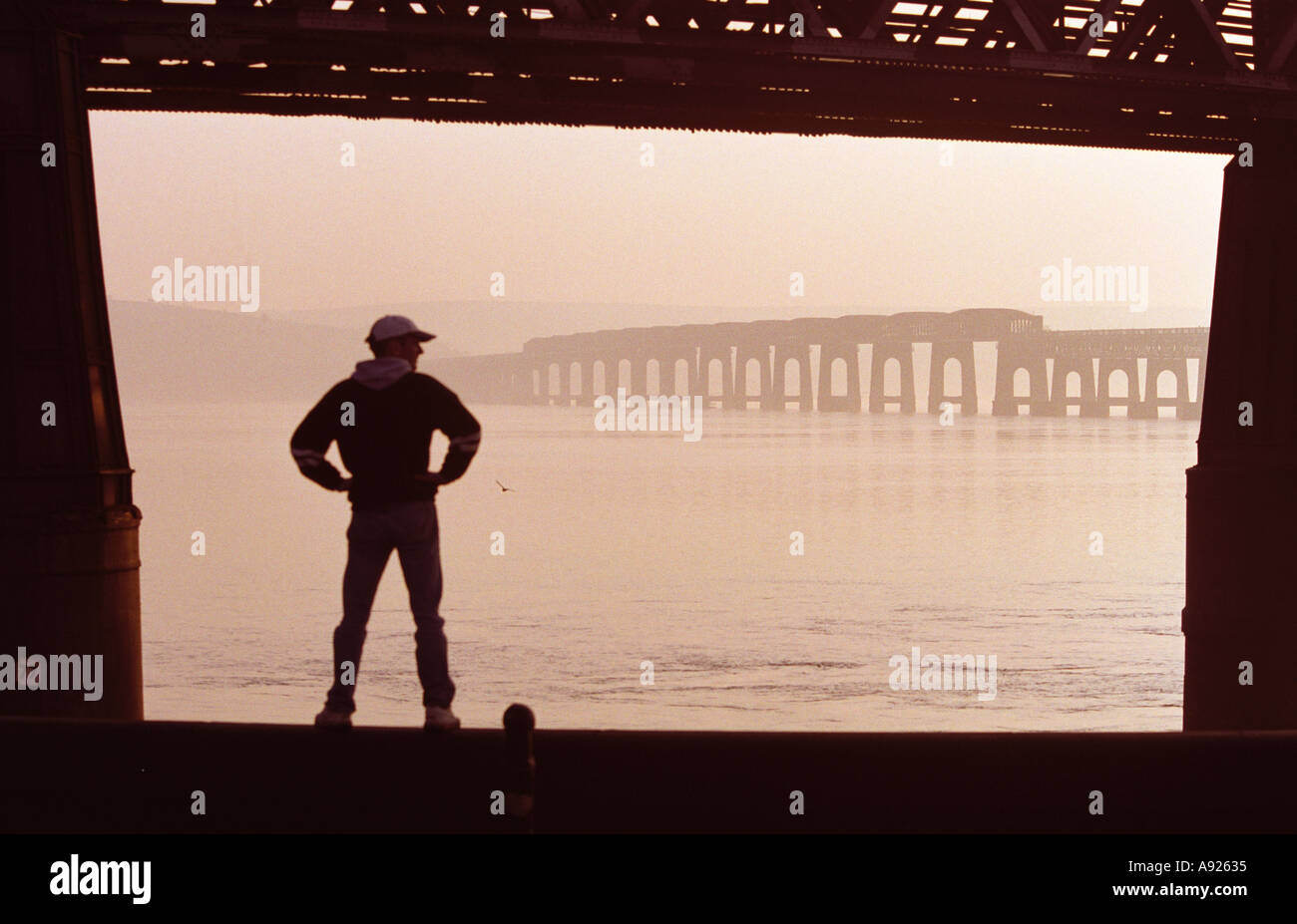 Tay Rail Bridge Dundee Scotland Stock Photo
