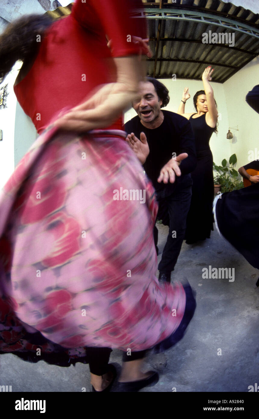 flamenco dancers twirling, blurry, pink dress, Stock Photo