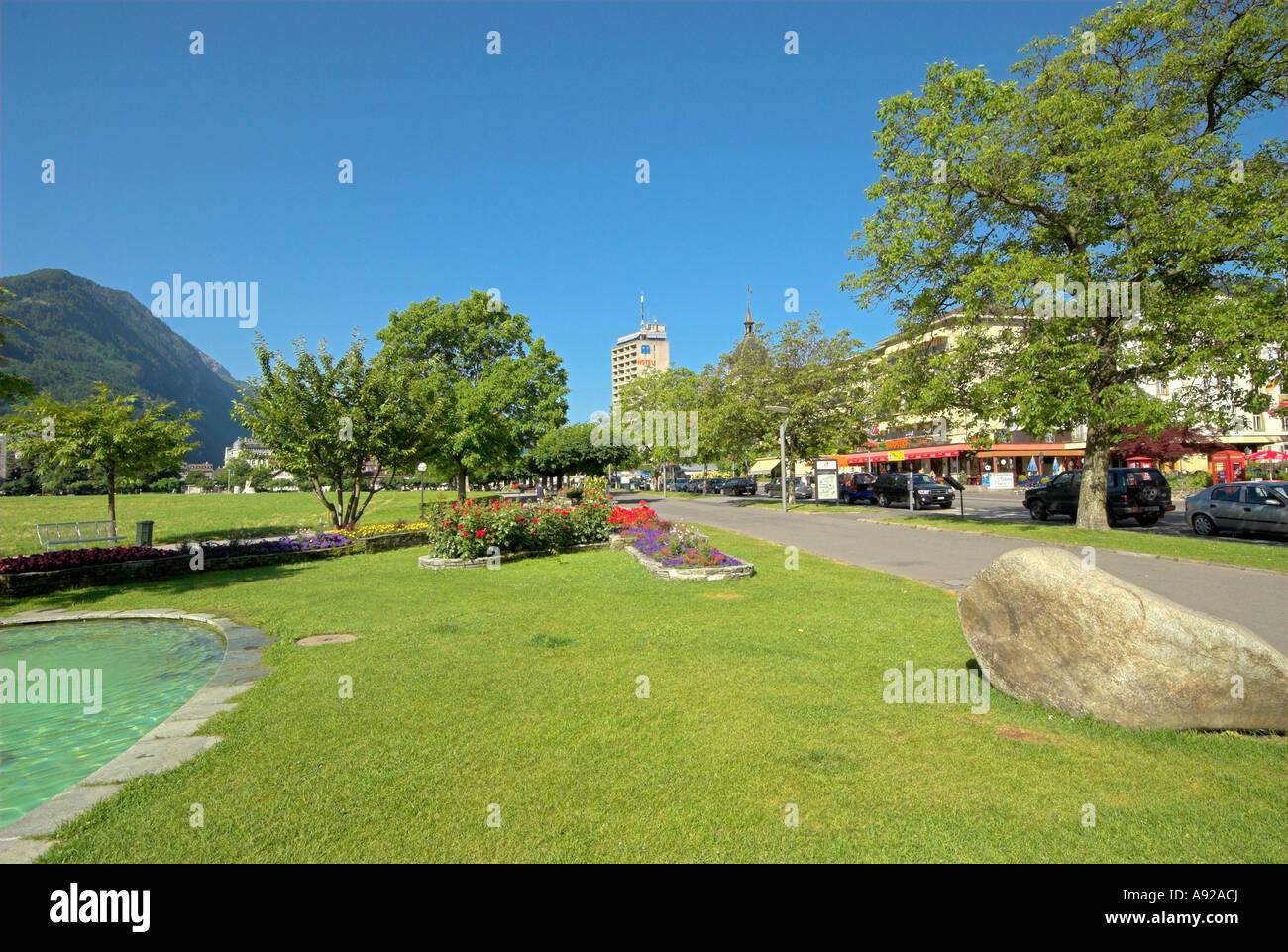 Gardens Hoeweg Interlaken Switzerland Stock Photo Alamy