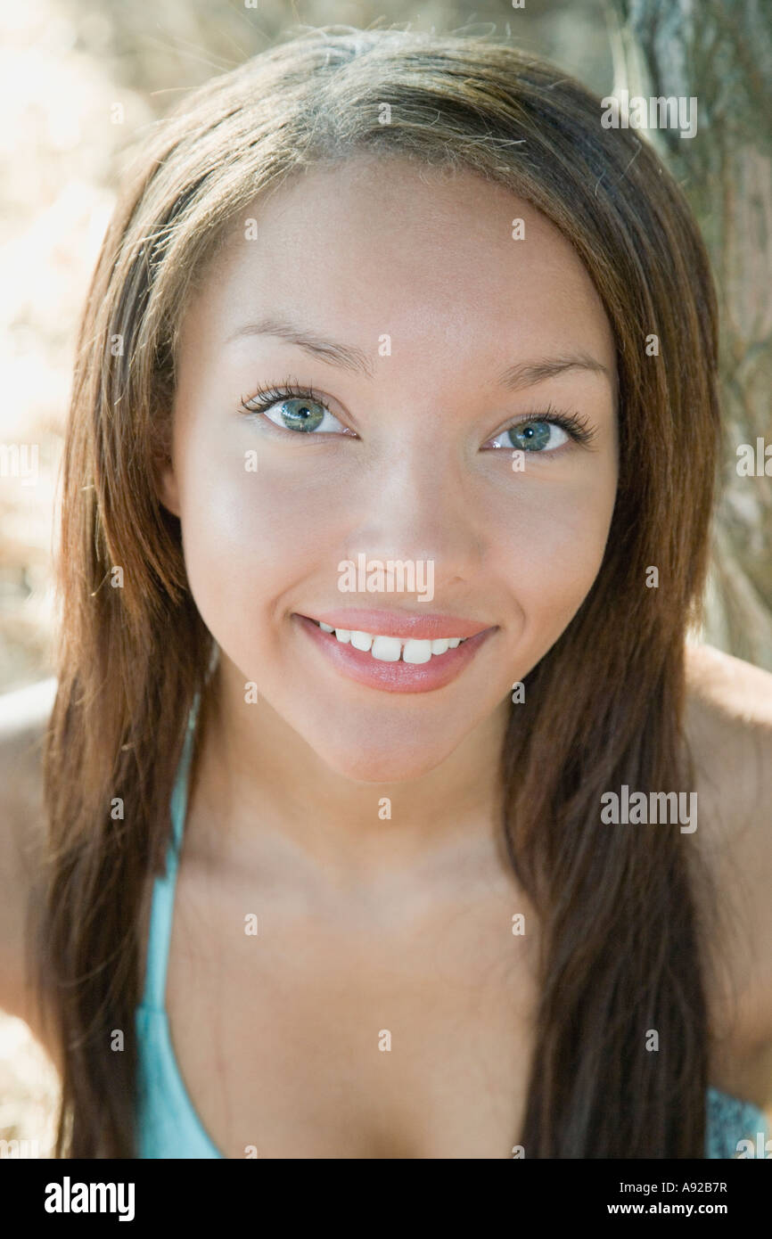 Close up of African woman smiling Stock Photo - Alamy