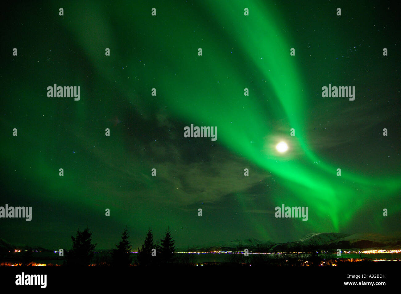 Northern lights, Aurora Borealis Stock Photo