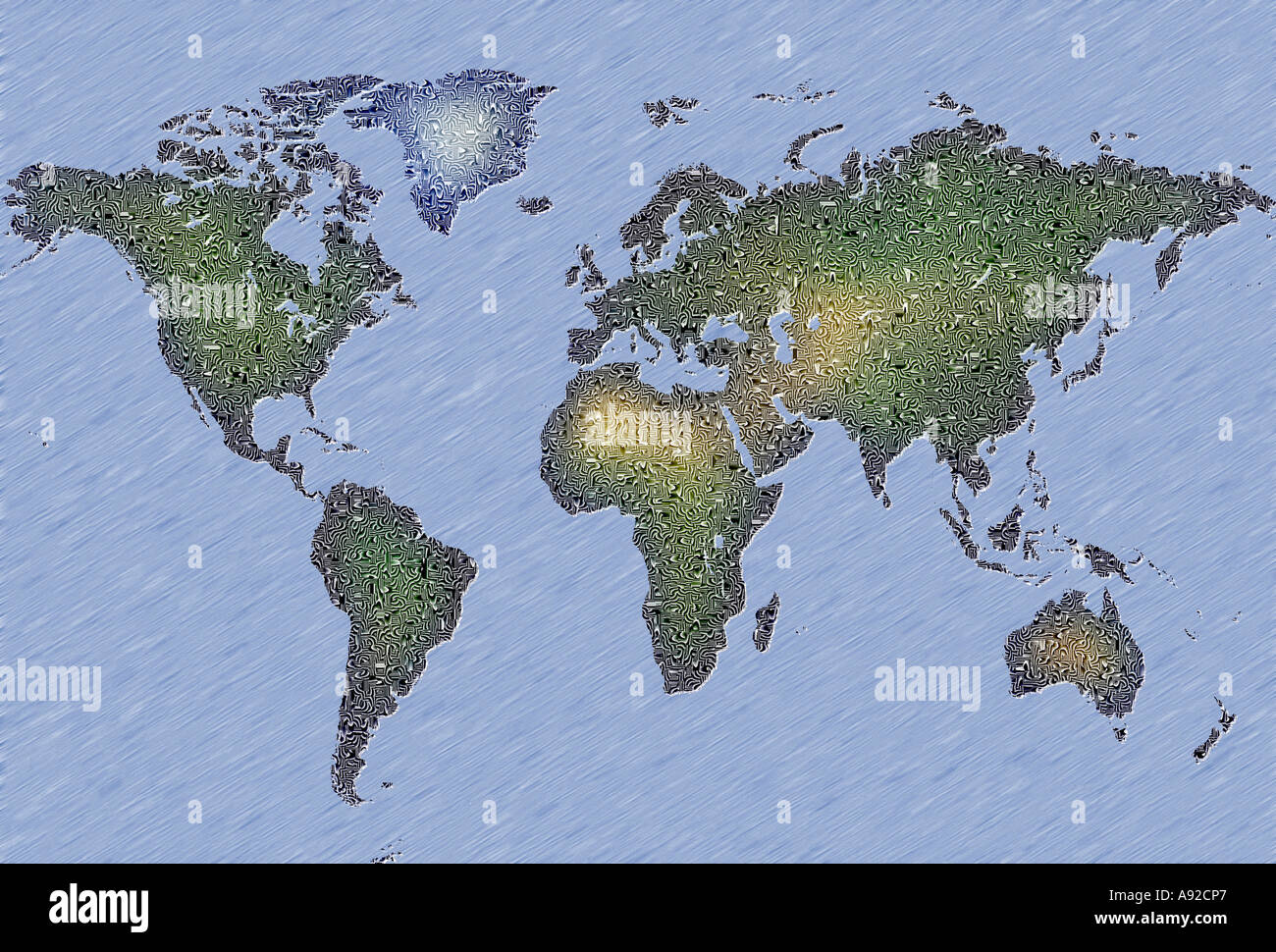 Colored map of the world hi-res stock photography and images - Alamy