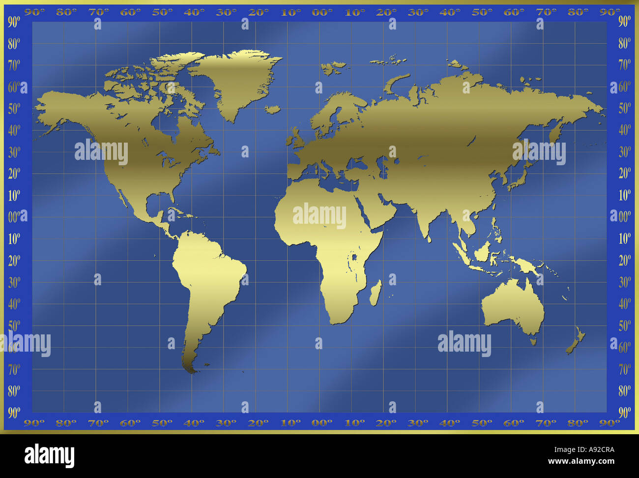World map latitude longitude hi-res stock photography and images - Alamy