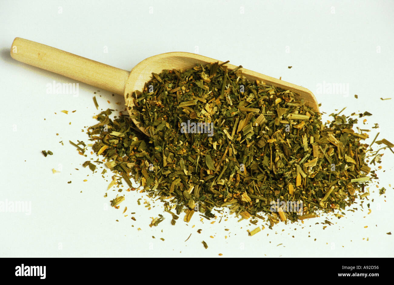 Medicinal plant dried leaves of Pansy Viola tricolor Stiefmütterchen Stock Photo