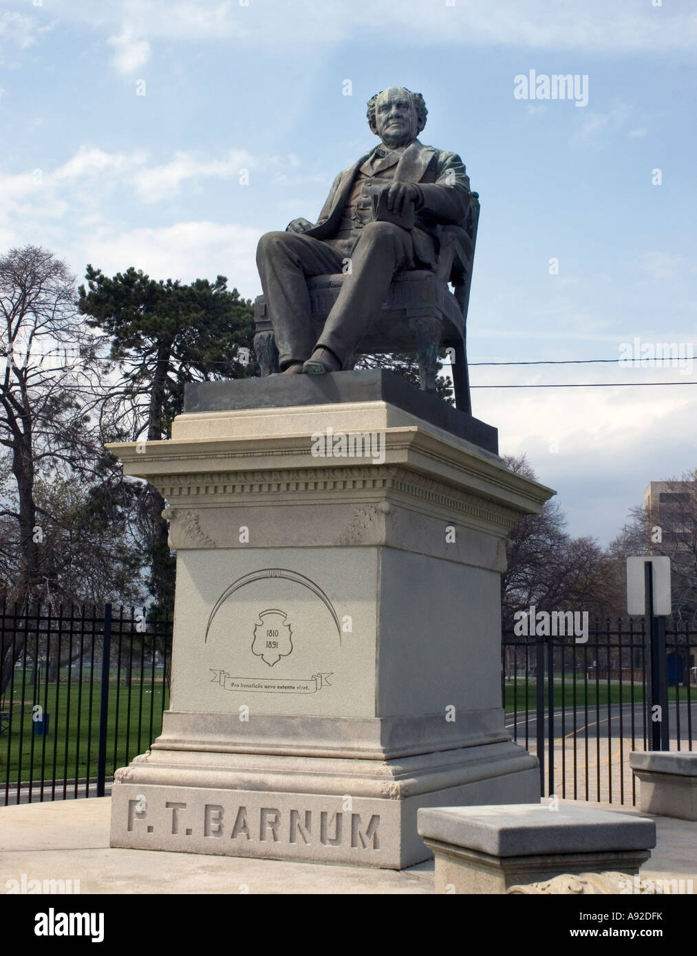PT Barnum Statue in Bridgeport Connecticut Stock Photo Alamy