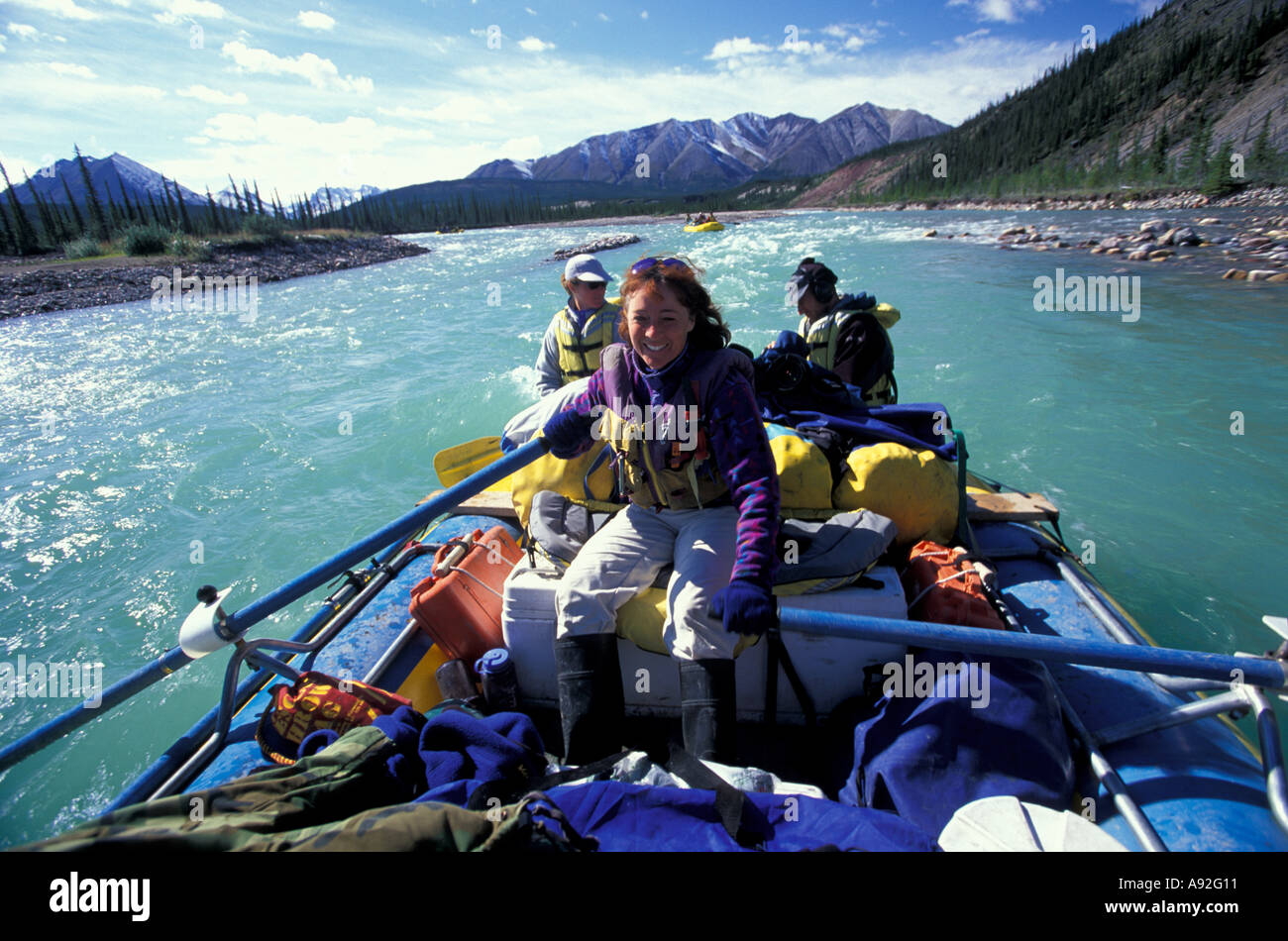 North America, Canada, Northwest Territories, Ravensthroat river, rafting, MacKenzie Mtns. Stock Photo