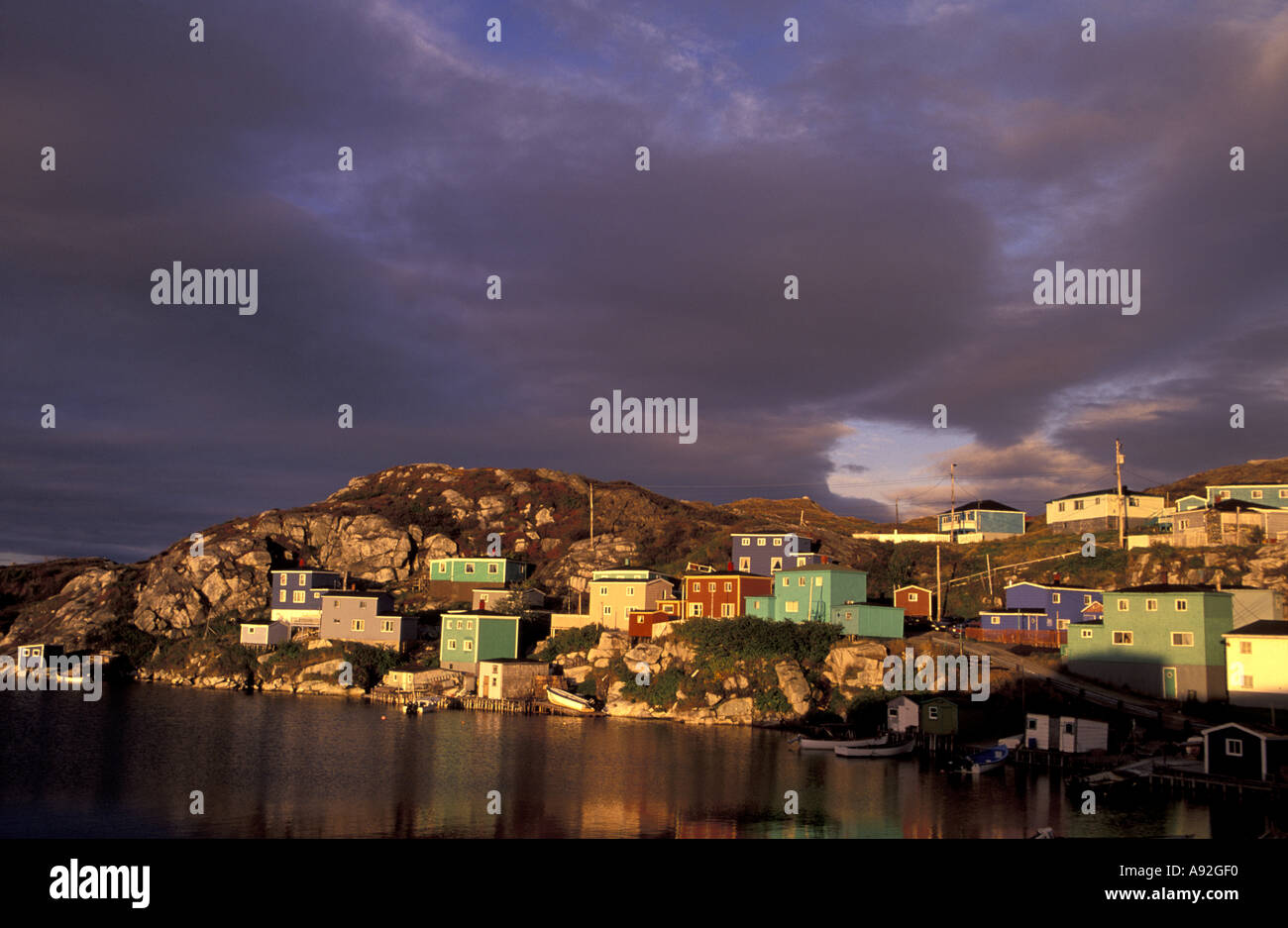 NA, Canada, Newfoundland, Rose Blanche. Village view from harbor Stock Photo Alamy
