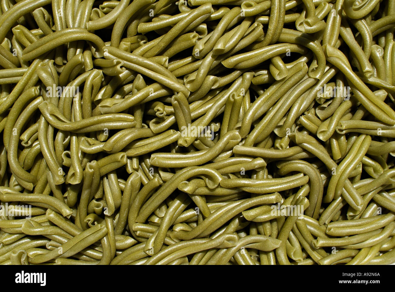 Green Pasta Close Up Stock Photo