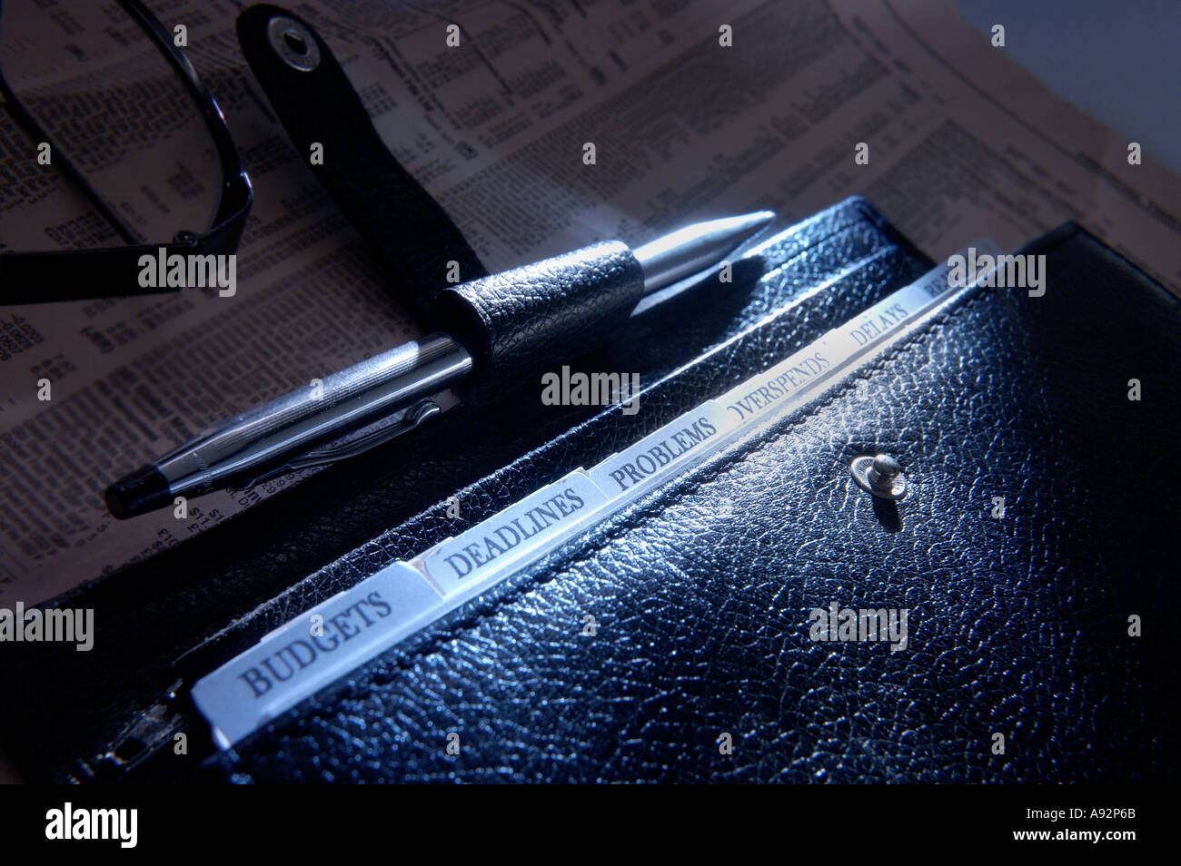 Business concept featuring personal organiser Stock Photo Alamy