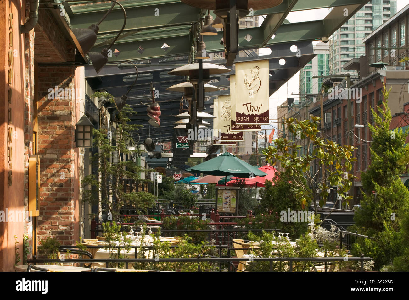 Restaurant and shopping district of Yaletown Vancouver British Columbia Canada Stock Photo