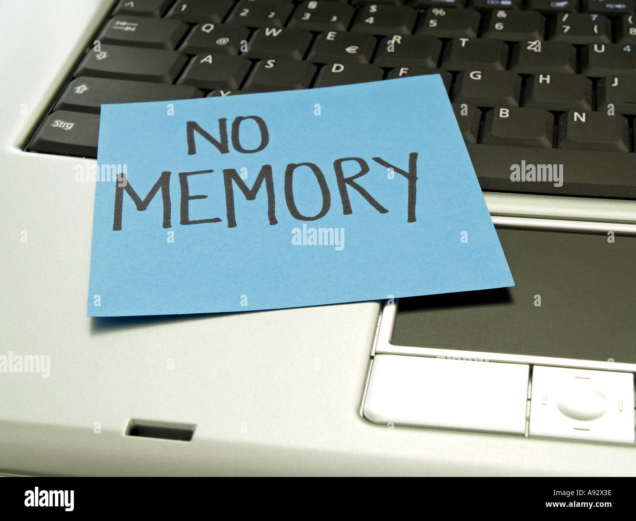 memo note on notebook no memory Stock Photo