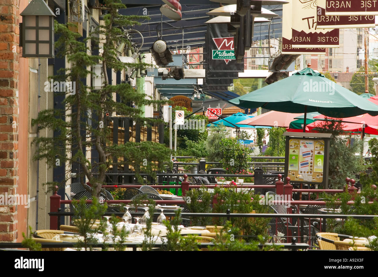 Restaurant and shopping district of Yaletown Vancouver British Columbia Canada Stock Photo