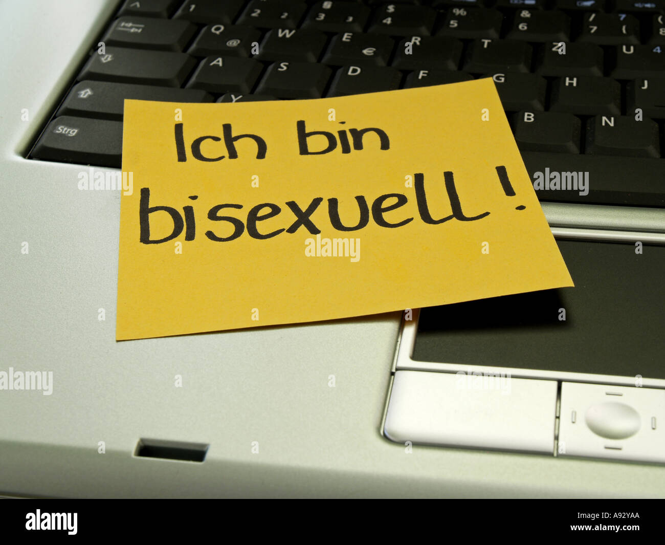 memo note on notebook, I am bisexual Stock Photo