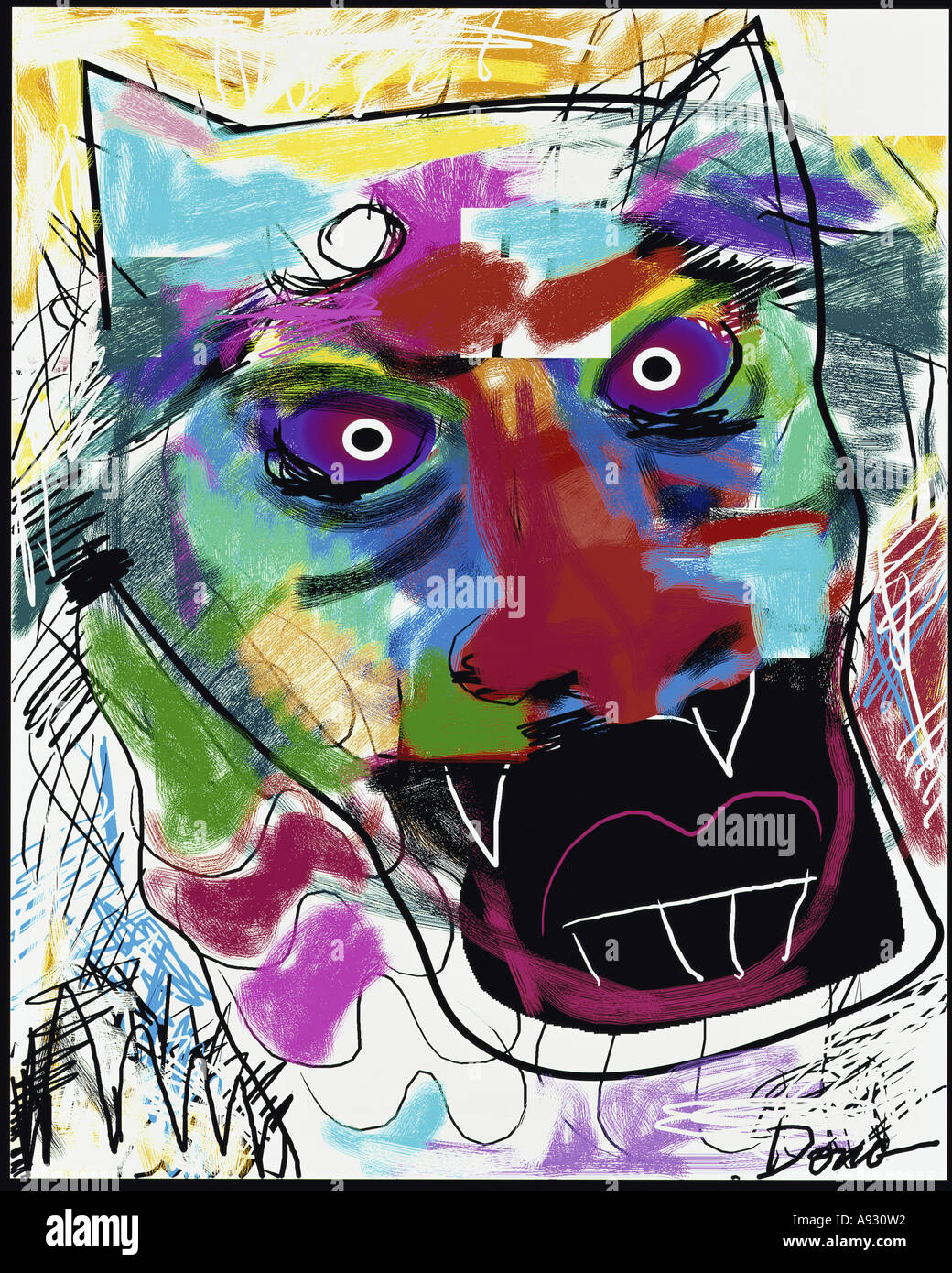 Mad Dog  1999  Diana  Ong (b.1940/Chinese-American)  Computer graphics Stock Photo