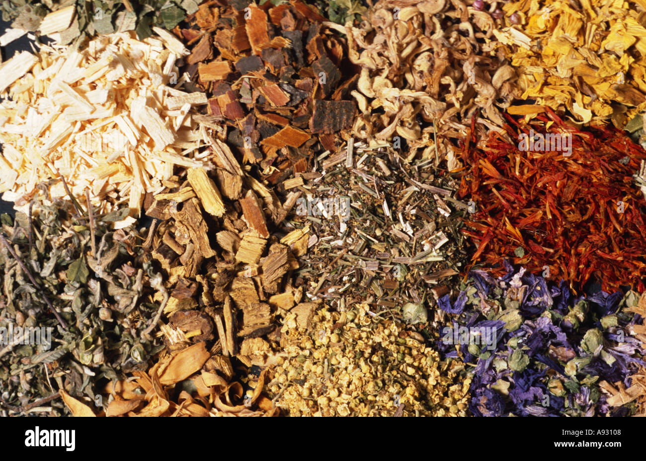 naturopathy mixed dried herbs tea Stock Photo Alamy