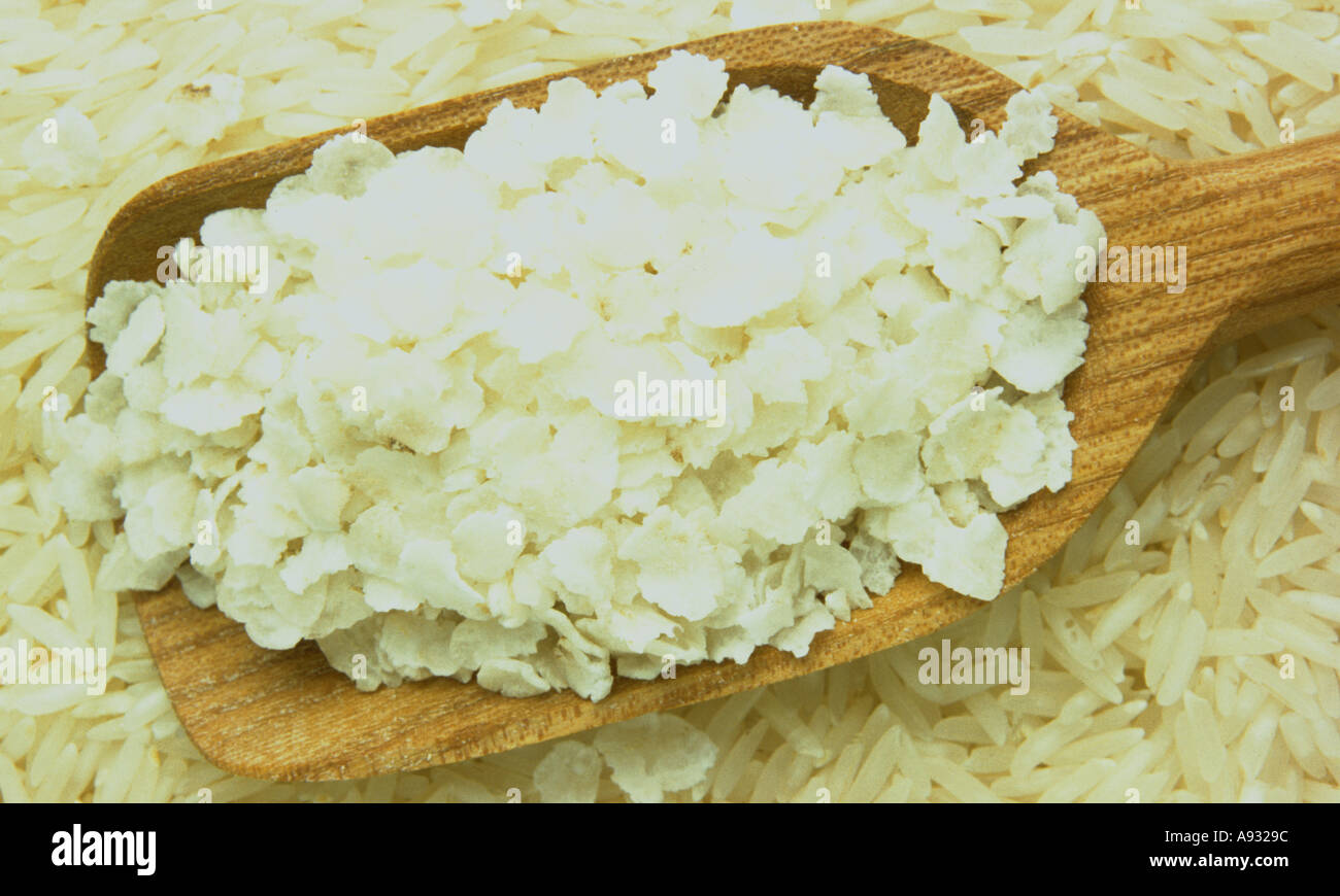 Rice flakes rice product Stock Photo - Alamy