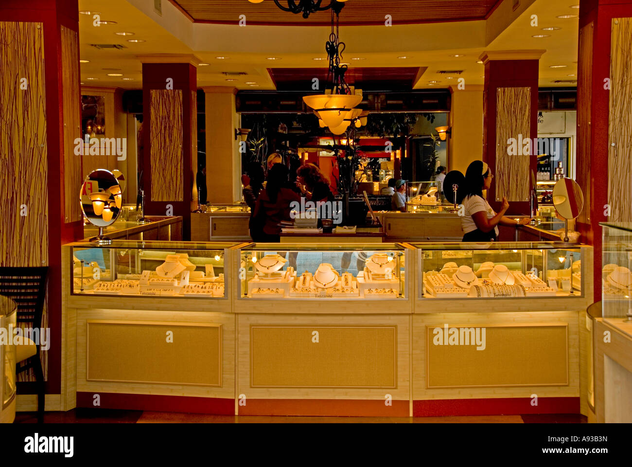 George Town Grand Cayman interior of jewelry store Stock Photo
