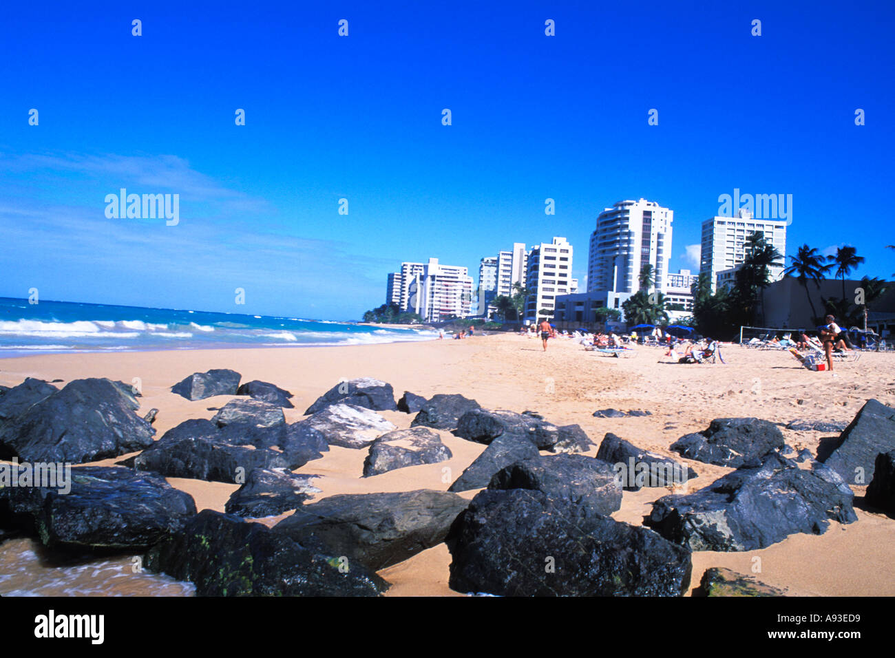 Condado Beach hotel district in San Juan Puerto Rico Stock Photo