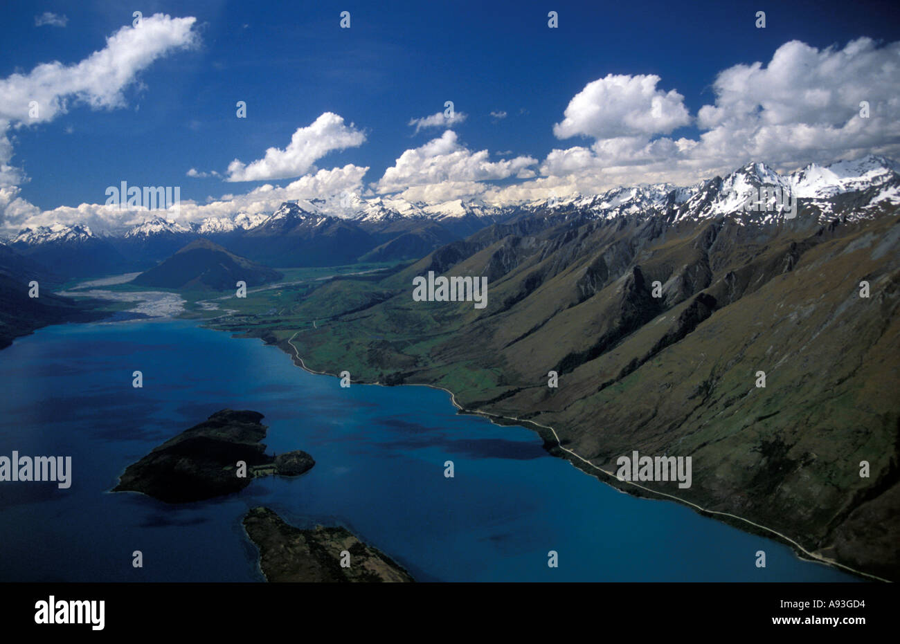 Scenic landscape of lake Wakatipu Queenstown New Zealand Stock Photo ...