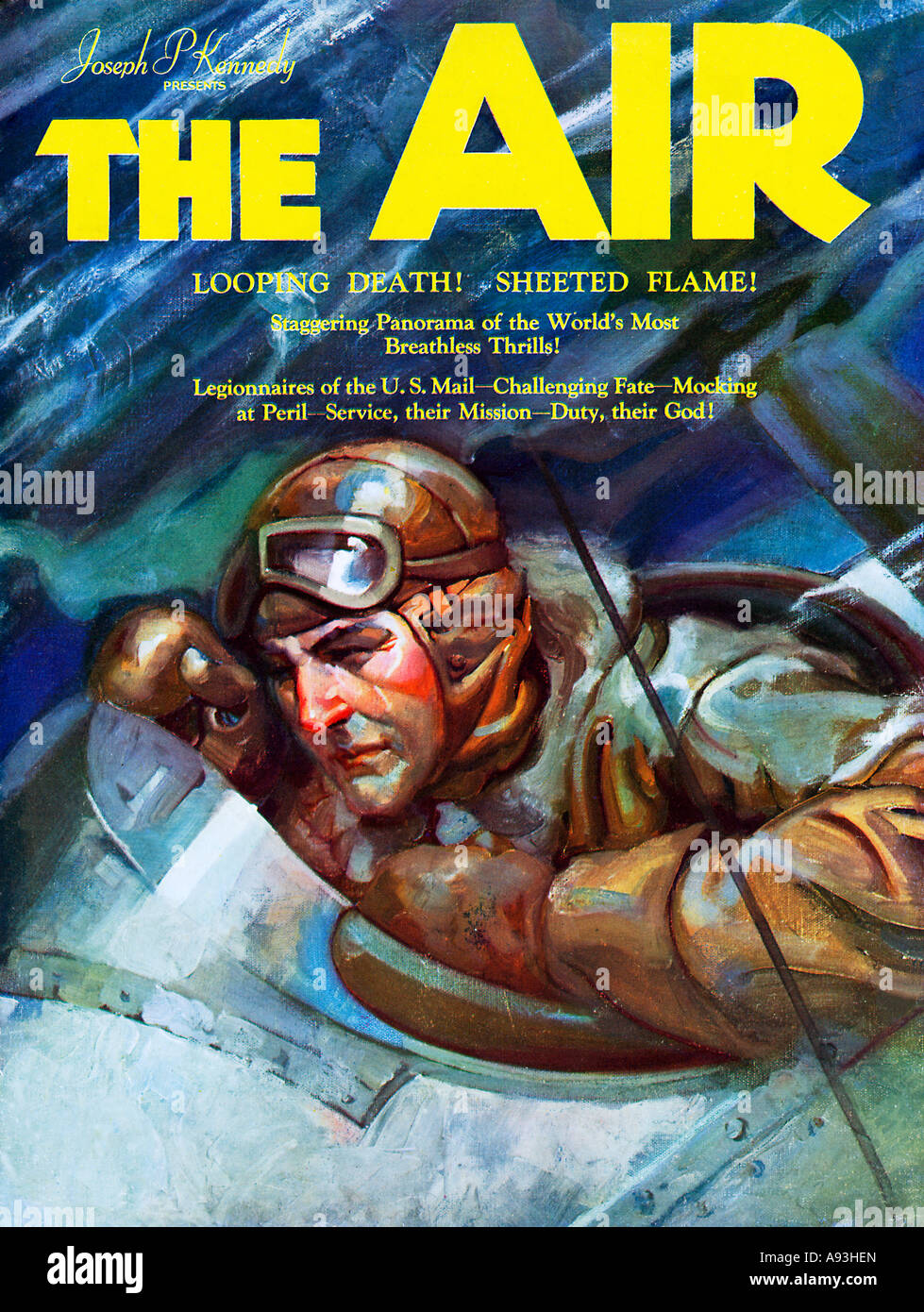 The Air 1929 movie poster for an aviation drama about the legionnaires of the US Mail produced by Joe Kennedy Stock Photo