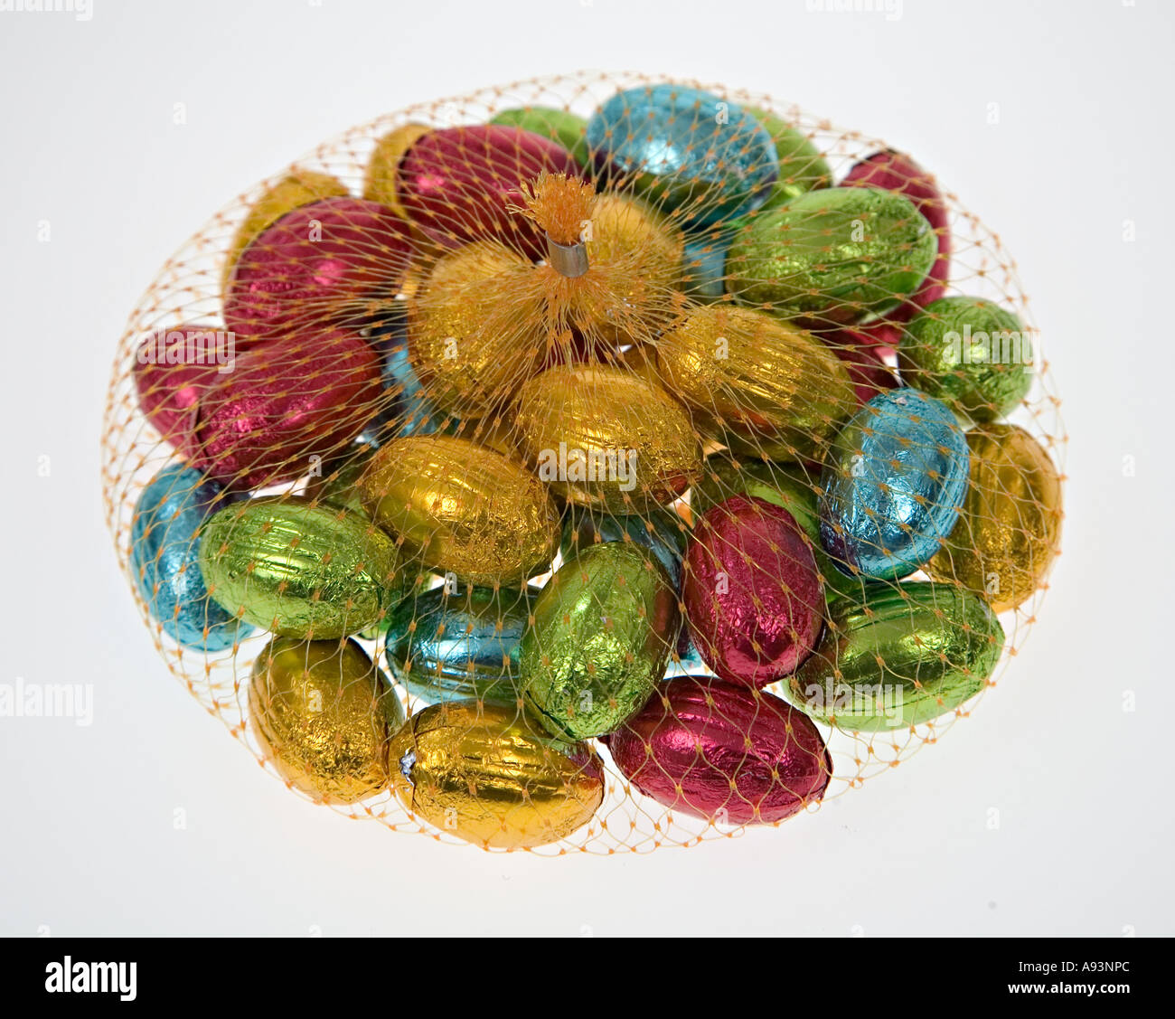 Small chocolate easter eggs Stock Photo