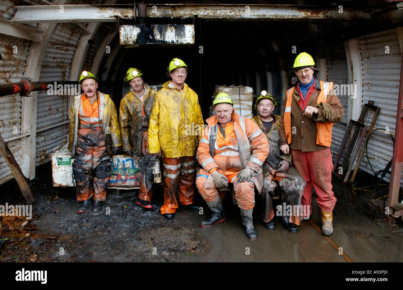 Coal miners at the newly re opened Unity Mine Cwmgwrach near Neath Wales UK GB EU Stock Photo