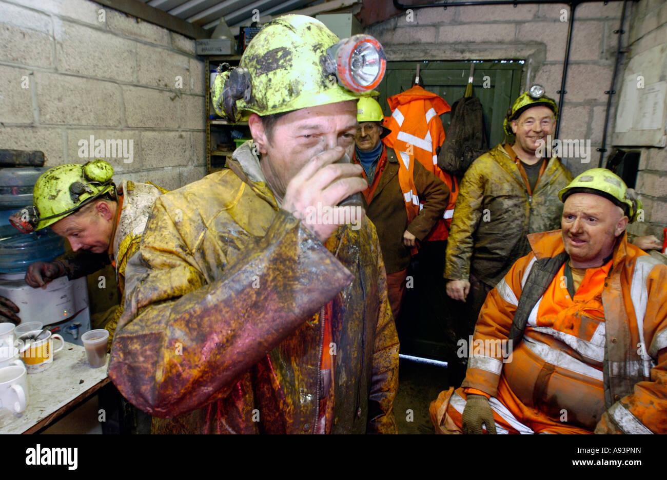 Coal Miners Drink Tea In Their Cabin At The Newly Re Opened Unity Mine 