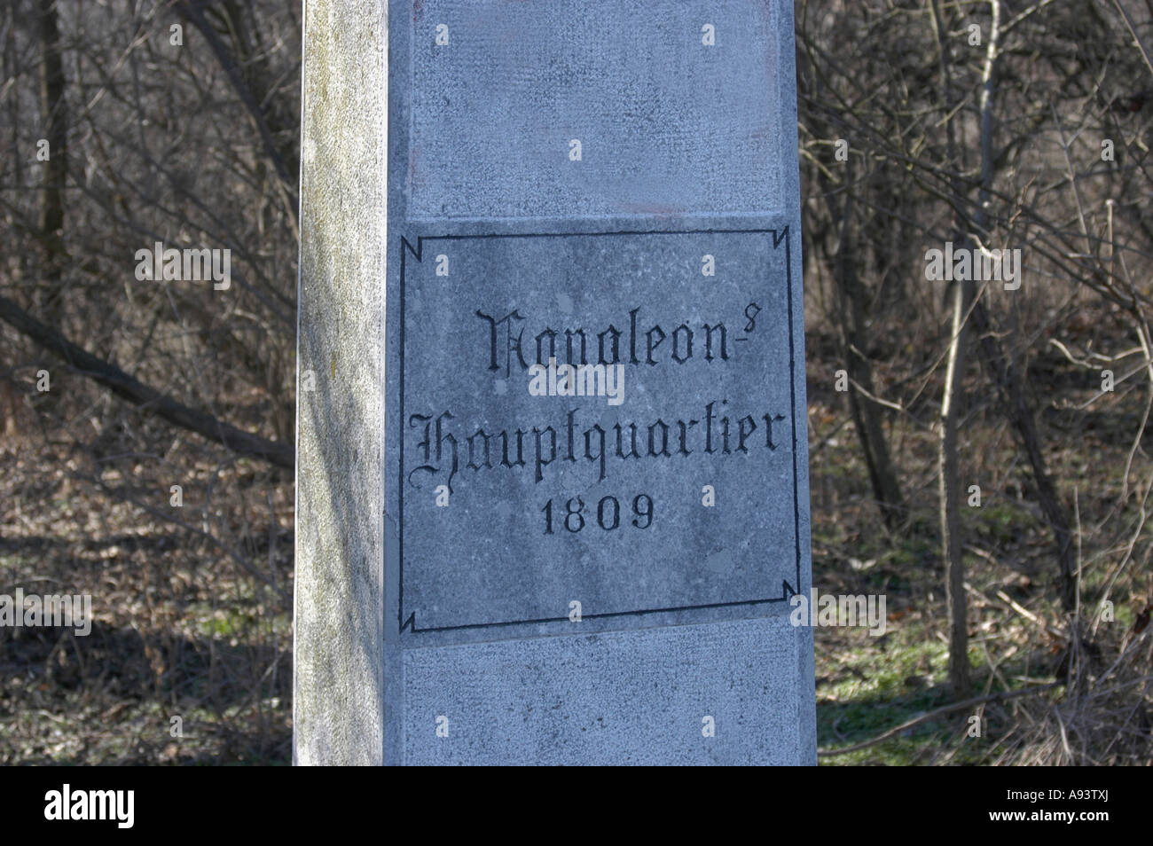 Gedenkstein in der Lobau Stock Photo Alamy