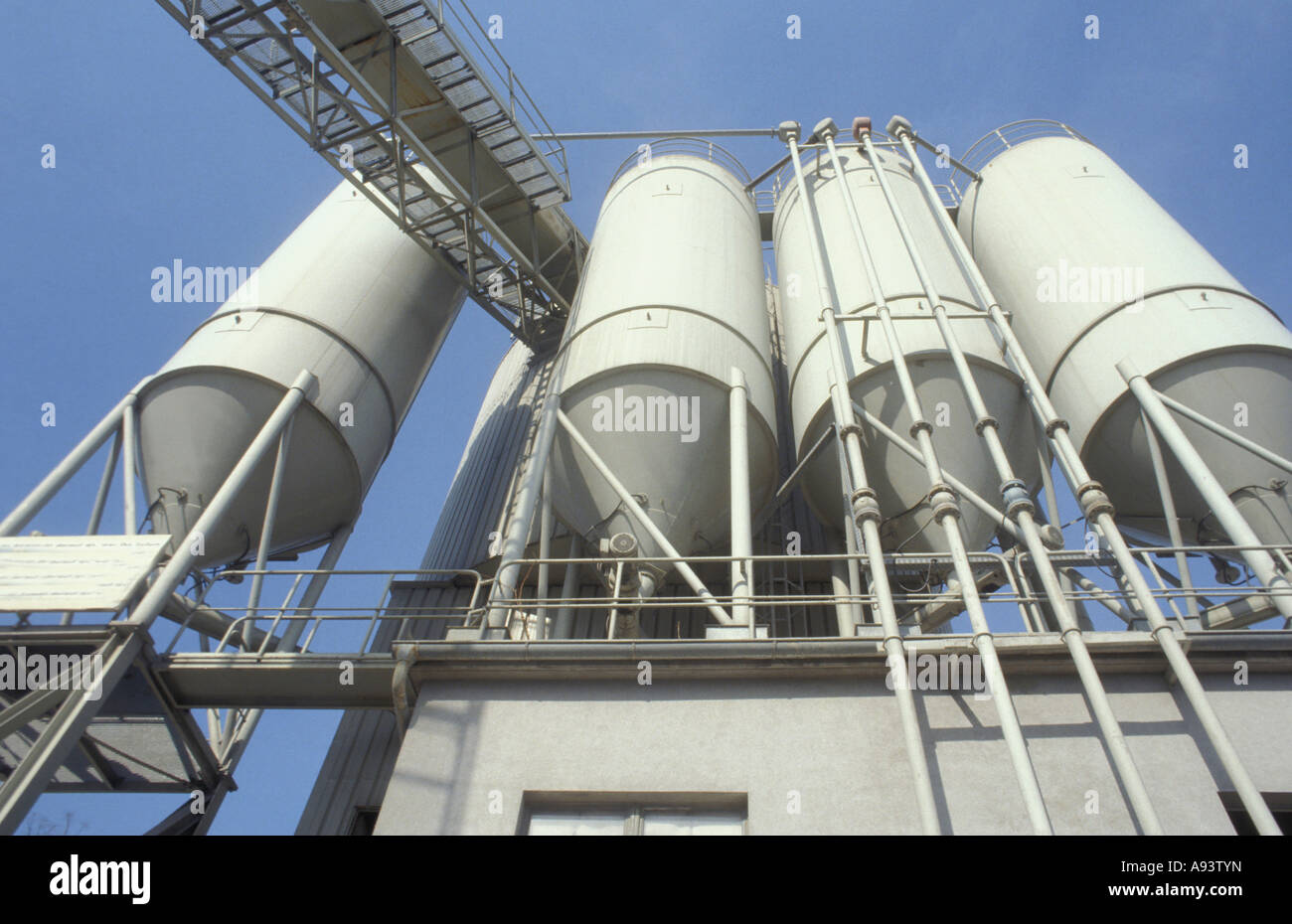 silos made of concrete industrial plant Stock Photo Alamy
