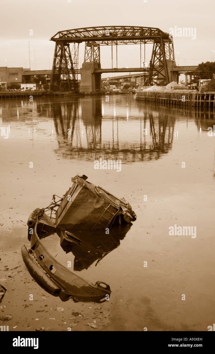 Sunken Old Ship into the Riachuelo in “La Boca”, Ciudad de Buenos Aires ...