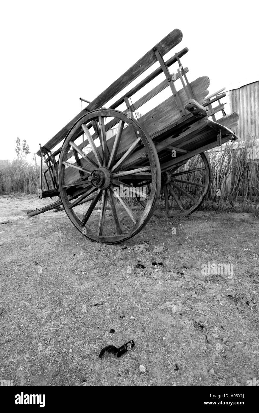 Wagon in Bajo Caracoles (very small patagonic town), Patagonia, Santa Cruz, Argentina Stock Photo