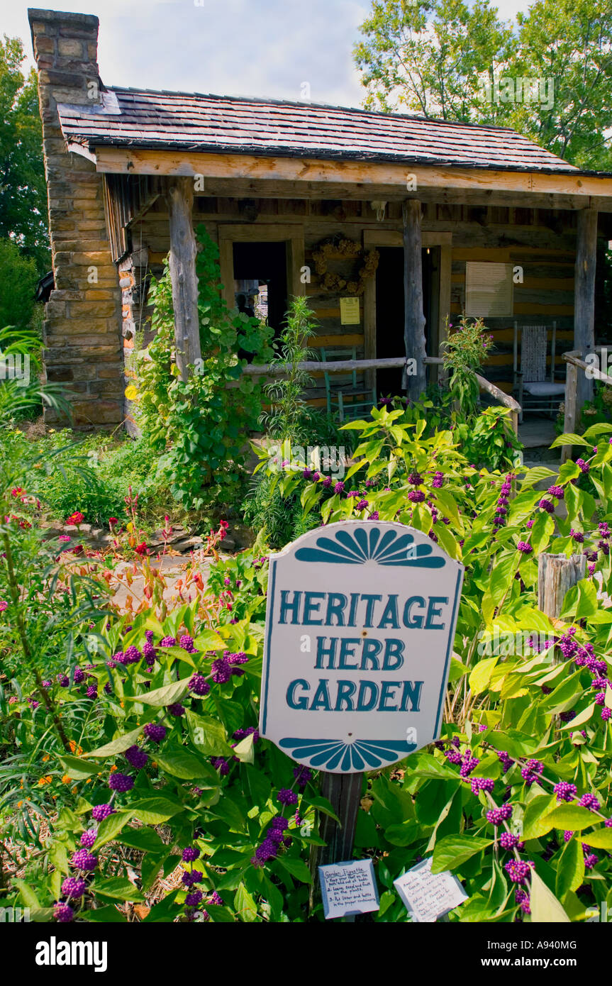 Heritage Herb Garden one of the most diverse herb gardens in the US at the Ozark Folk Center Mountain View AR Stock Photo