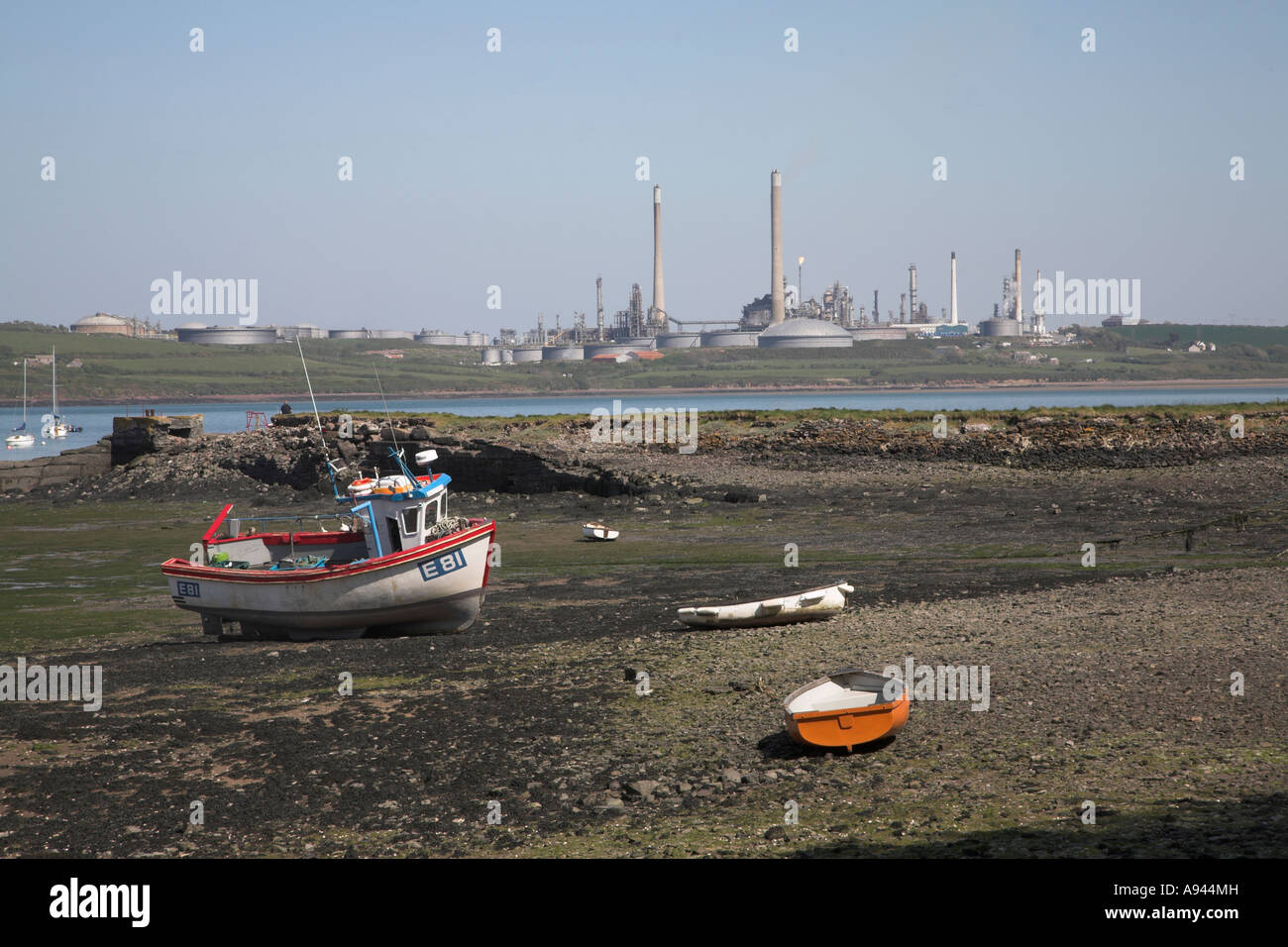 Texaco oil refinery, Pembroke, Pembrokeshire coast national park, from