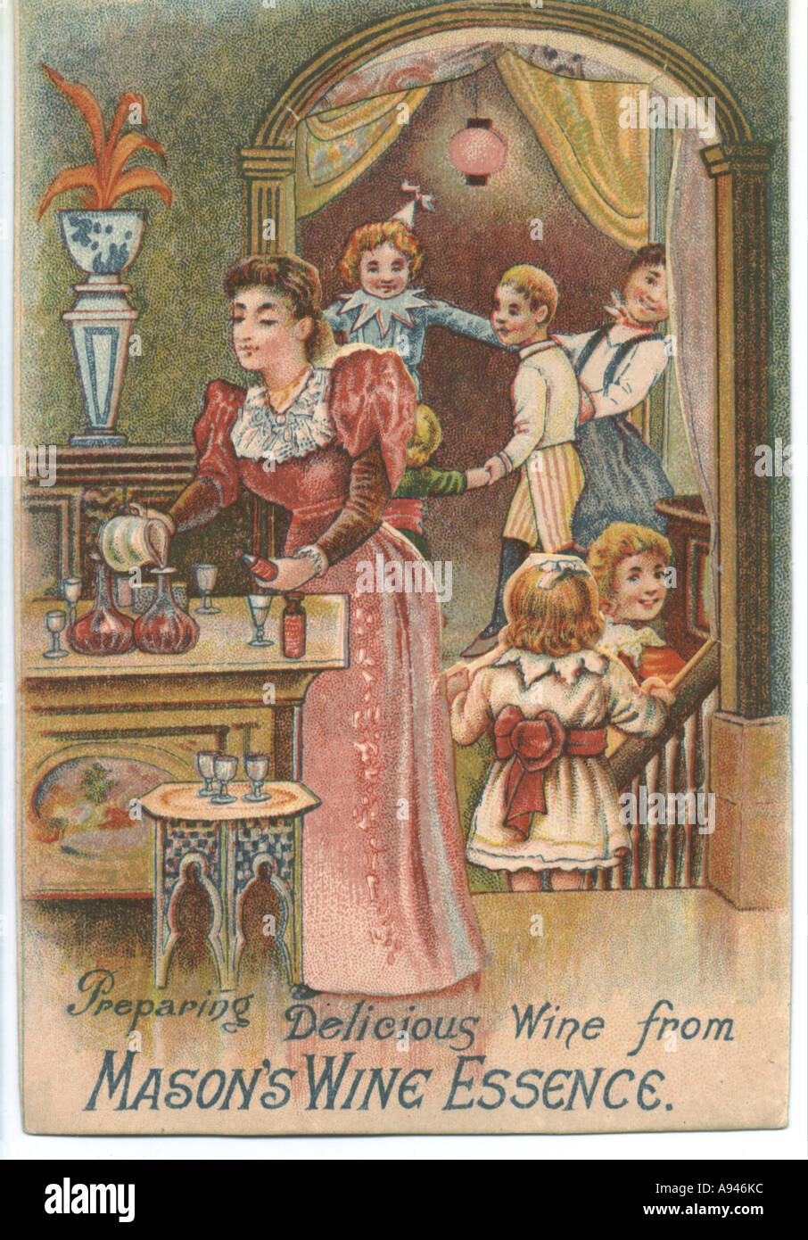 Mason's Wine Essence folding advertisement circa 1890 Stock Photo