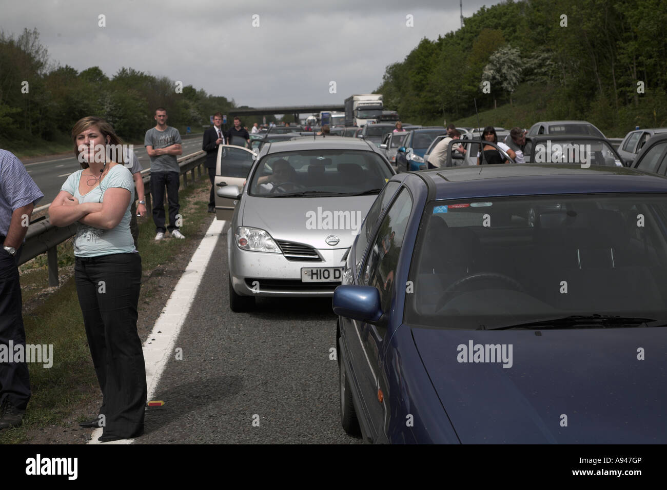 People Delayed By Large Traffic Jam Following A Road Accident M4 ...