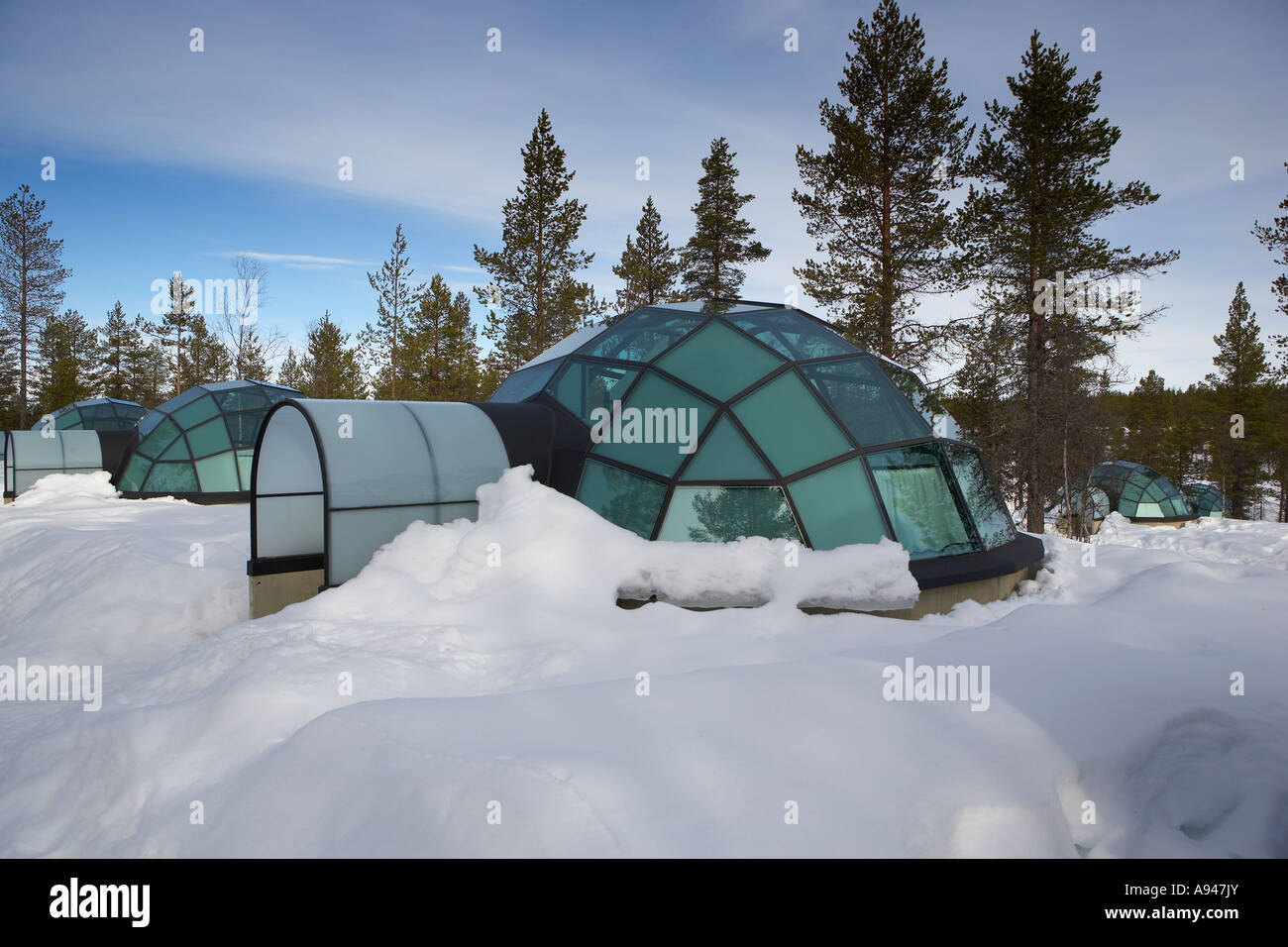 Glass Igloo, Hotel and Igloo Village, Kakslauttanen, located in the Saariselk fell area of