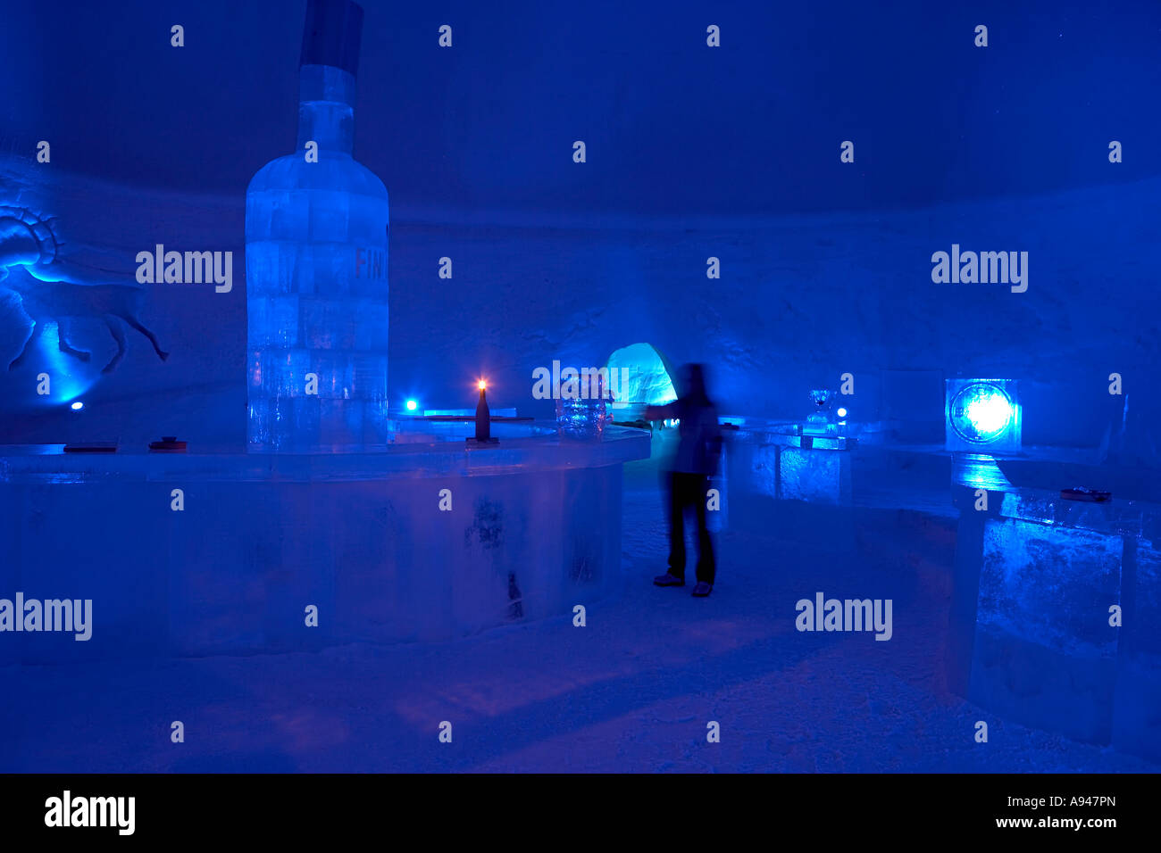 Ice Bar at Lainio Snow Village, Yllas, Finland (Lapland Stock Photo Alamy