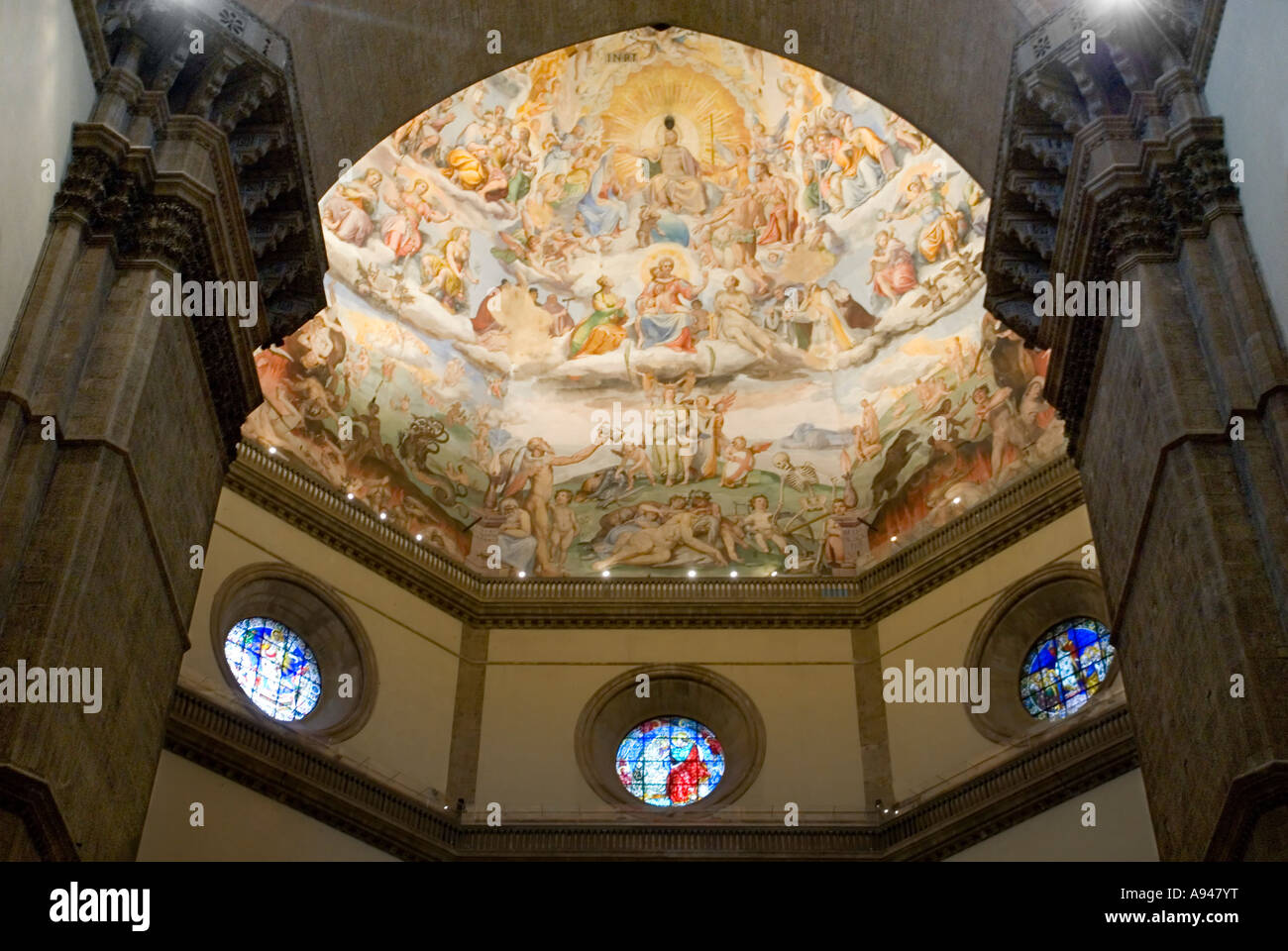 Brunelleschi dome fresco close up hires stock photography and images
