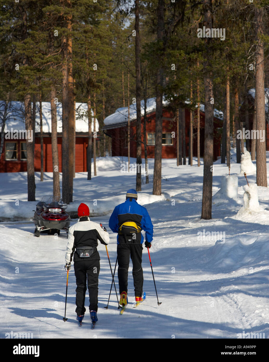 Cross Country skiing, Yllas, Lapland, Finland Stock Photo Alamy