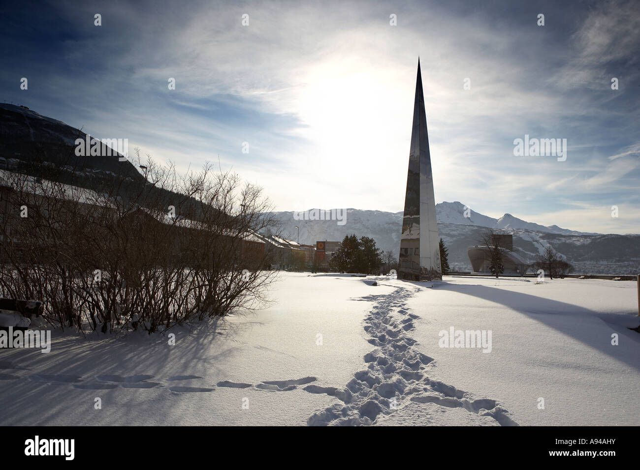 Glass Monument, Winter, Narvik, Lapland, Norway Stock Photo - Alamy