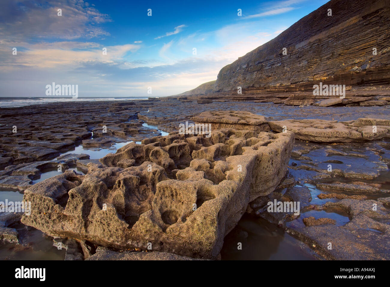 Dunraven Bay by Southerndown on the Glamorgan Heritage Coast, Wales. Stock Photo
