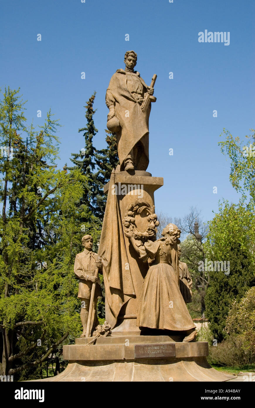 Pardubice, East Bohemia, Czech Republic. WW2 War memorial on Sukova