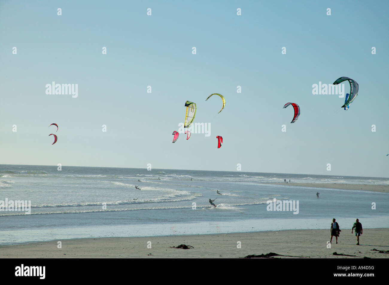 Kite surfers on one of Cape town beaches Cape Town Western Cape South