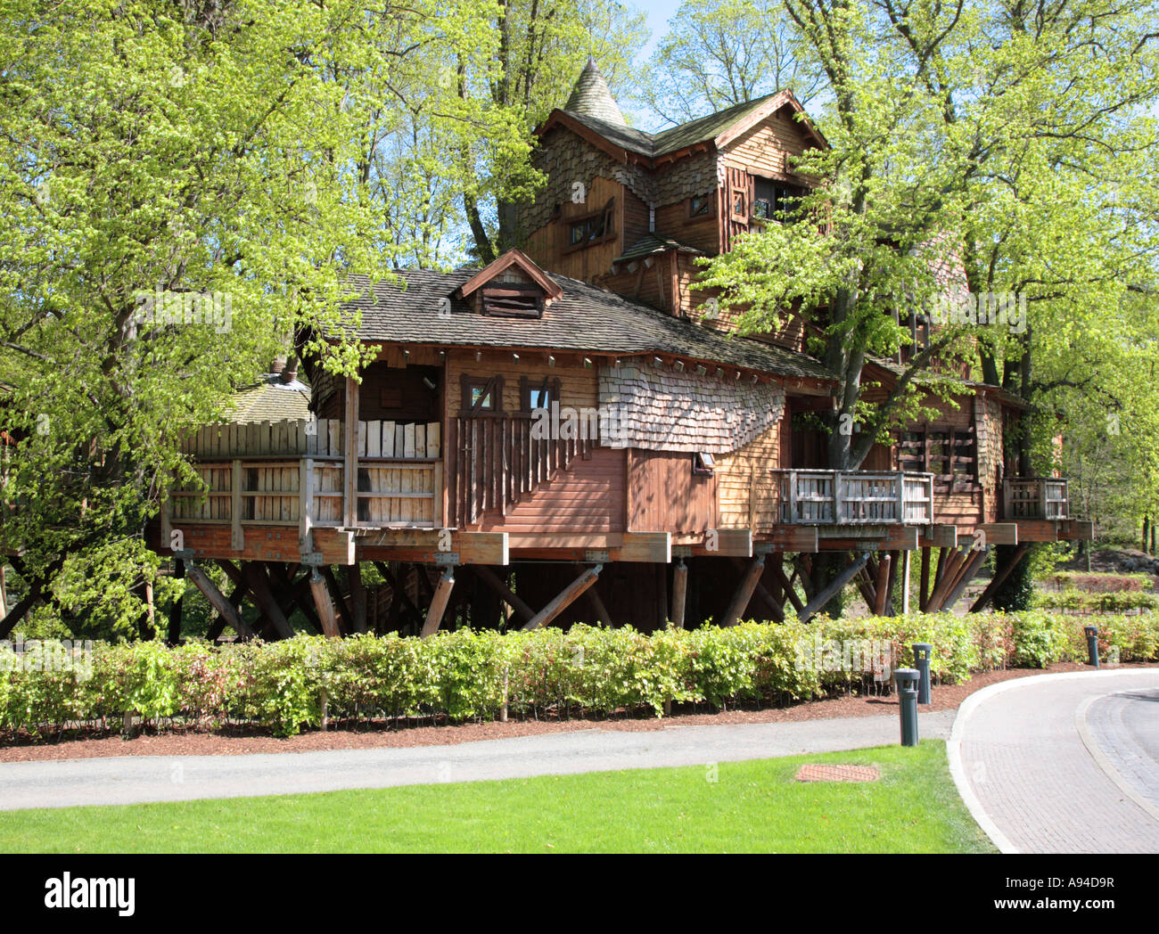 Tree House, Alnwick Castle gardens, Northumberland, UK, Europe Stock
