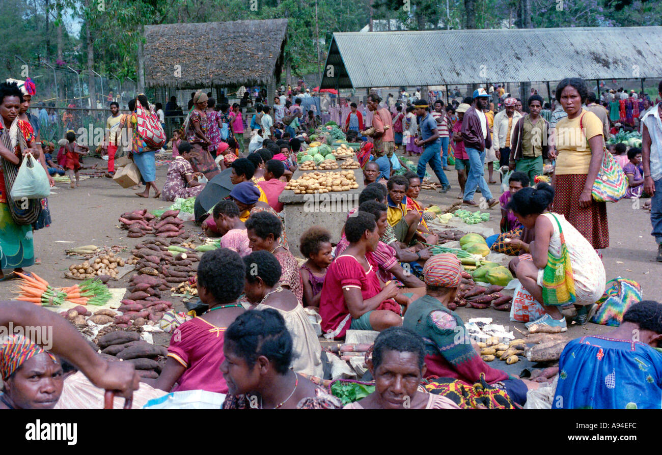 Goroka market Eastern Highlands Province Papua New Guinea Stock Photo